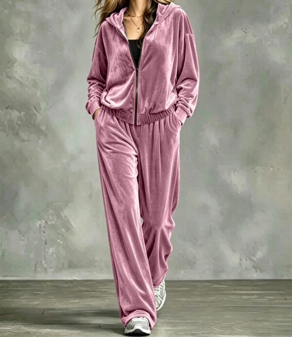 solid-color zip-up tracksuit 2