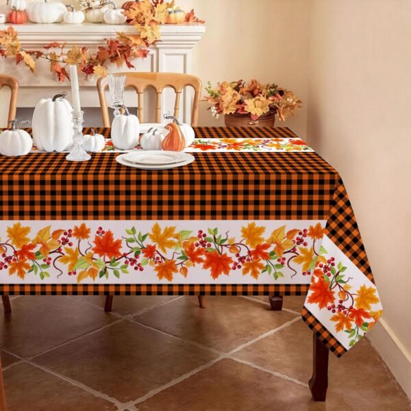 Fall Pumpkin Leaf Tablecloth 3