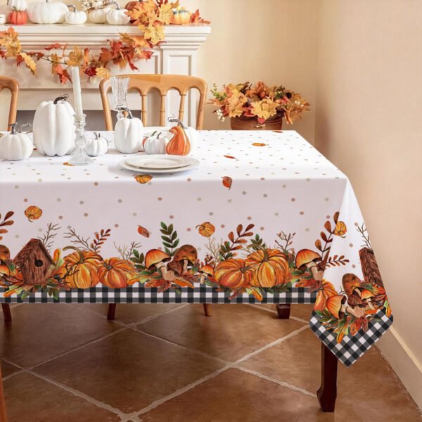 Fall Pumpkin Leaf Tablecloth 6
