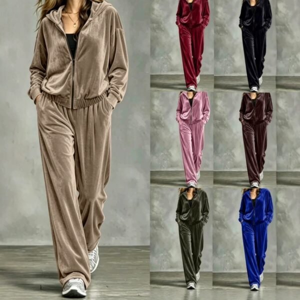solid-color zip-up tracksuit 4