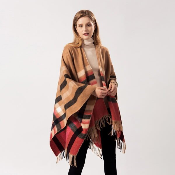 women's plush plaid scarf 2