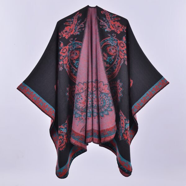 vintage paisley faux cashmere poncho shawl 2