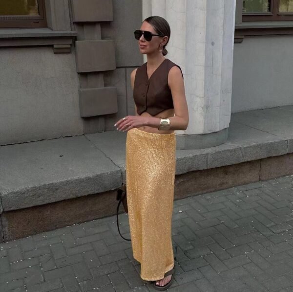 shimmering sequin bodycon maxi skirt 6