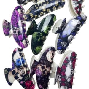 Gothic Skull Rose Shark Hair Clip 1