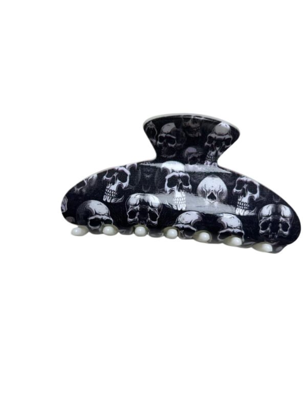 Gothic Skull Rose Shark Hair Clip 6