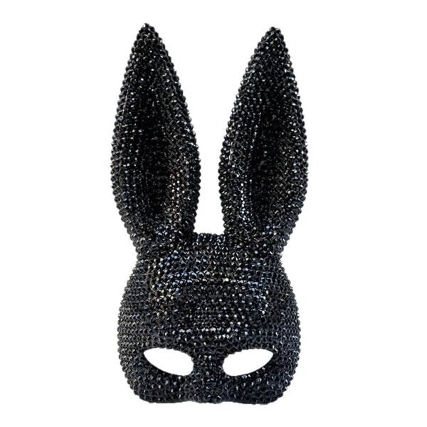 Rhinestone Bunny Masquerade Mask 2