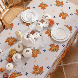 Fall Pumpkin Leaf Tablecloth 1