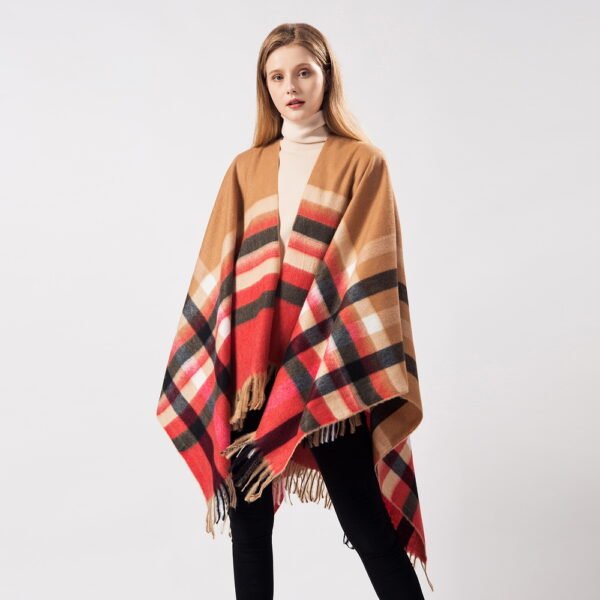 women's plush plaid scarf 3
