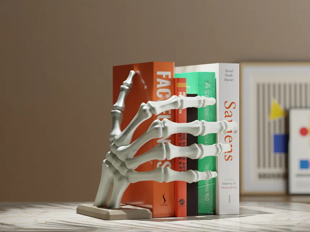 Gothic Skeleton Hand Bookend 1