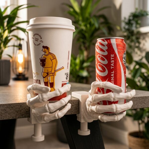 Gothic Skeleton Hand Clamp Cup Holder 3