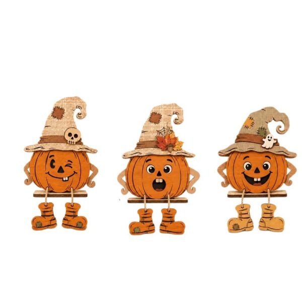 rustic wooden halloween pumpkin decor 2