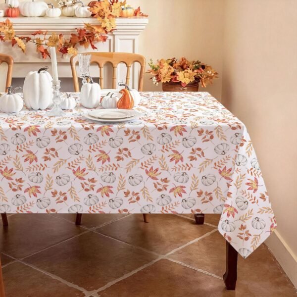 Fall Pumpkin Leaf Tablecloth 4