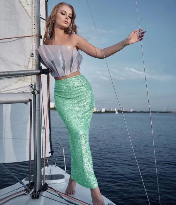 shimmering sequin bodycon maxi skirt 4