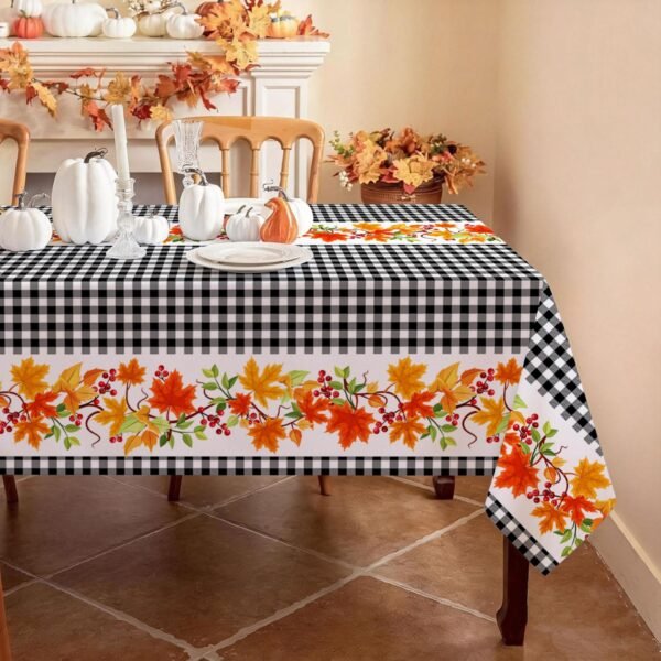 Fall Pumpkin Leaf Tablecloth 5