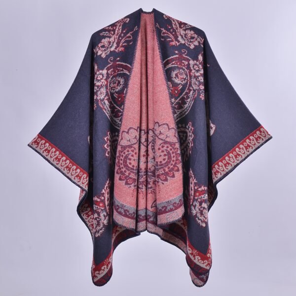 vintage paisley faux cashmere poncho shawl 4