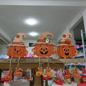 rustic wooden halloween pumpkin decor 1