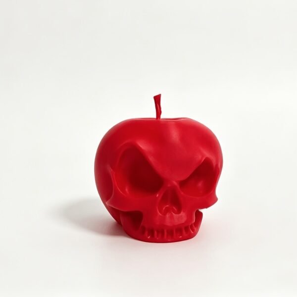 Red Gothic Skull Apple Candle 5