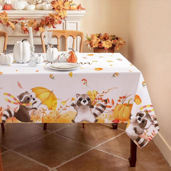 Fall Pumpkin Leaf Tablecloth 2