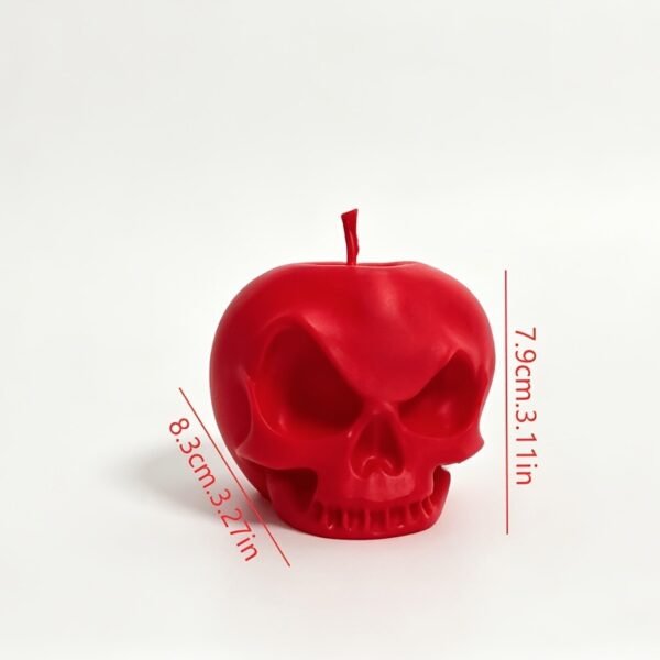 Gothic Red Skull Apple Candle 4