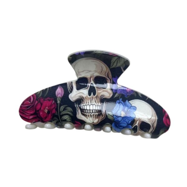 Gothic Skull Rose Shark Hair Clip 5