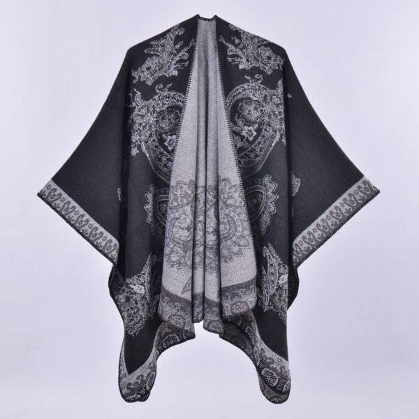 vintage paisley faux cashmere poncho shawl 5