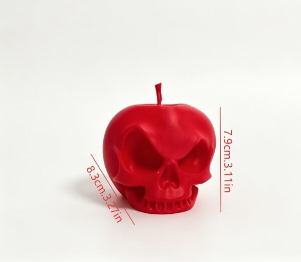 Red Gothic Skull Apple Candle 3