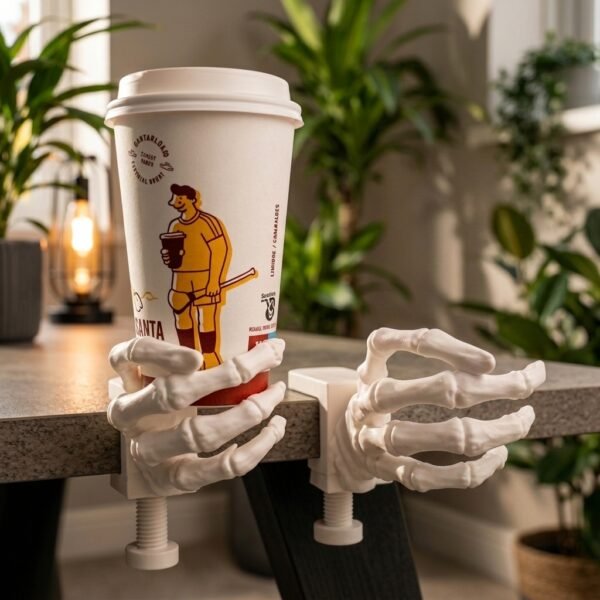 Gothic Skeleton Hand Clamp Cup Holder 2