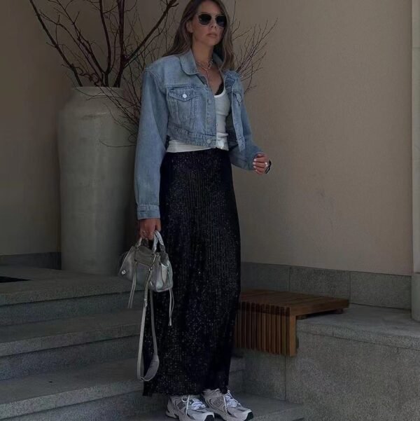 shimmering sequin bodycon maxi skirt 3