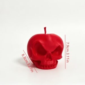 Gothic Red Skull Apple Candle 1