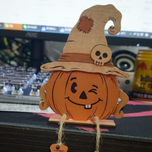 rustic wooden halloween pumpkin decor 3